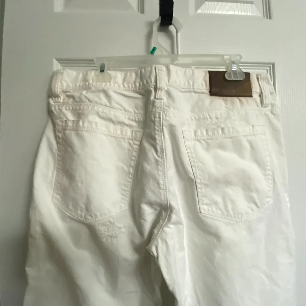 EUC~MK Mens 38X32 White denim Factory distressed Jeans - Picture 6 of 13